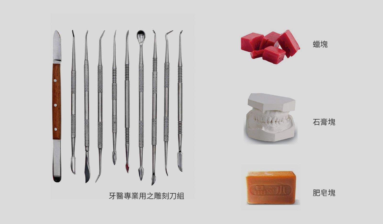 牙醫術科考試 用具展示圖