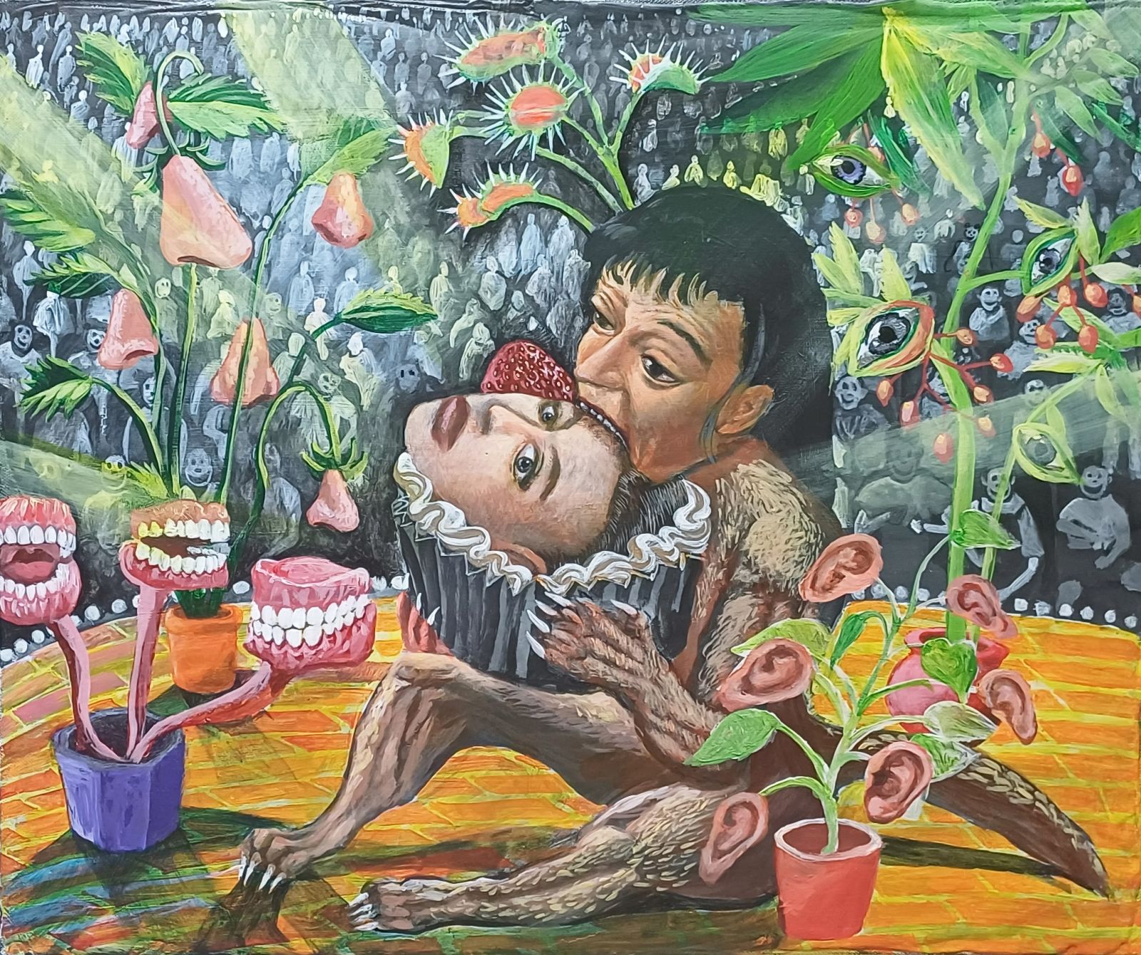 非藝空間學生 AP Art 2D 滿分作品範例:具備深刻個人觀點與強烈視覺張力的超現實繪畫,展現高品質的持續性調查探究成果。